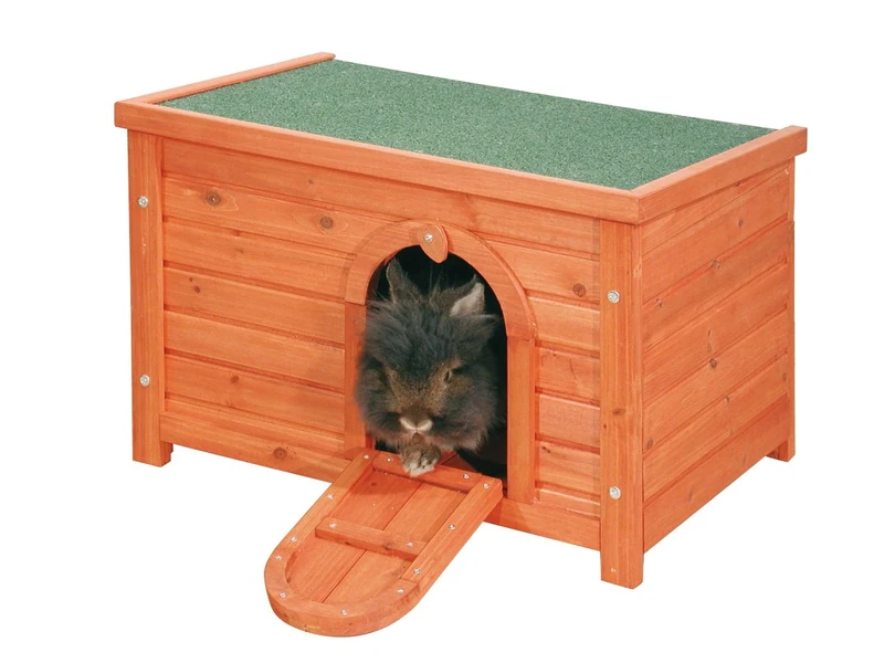 Nobby Wooden Hutch with Opening Roof for Rabbit/ Guinea Pig/ Ferret, 60 x 40 x 40 cm, Natural