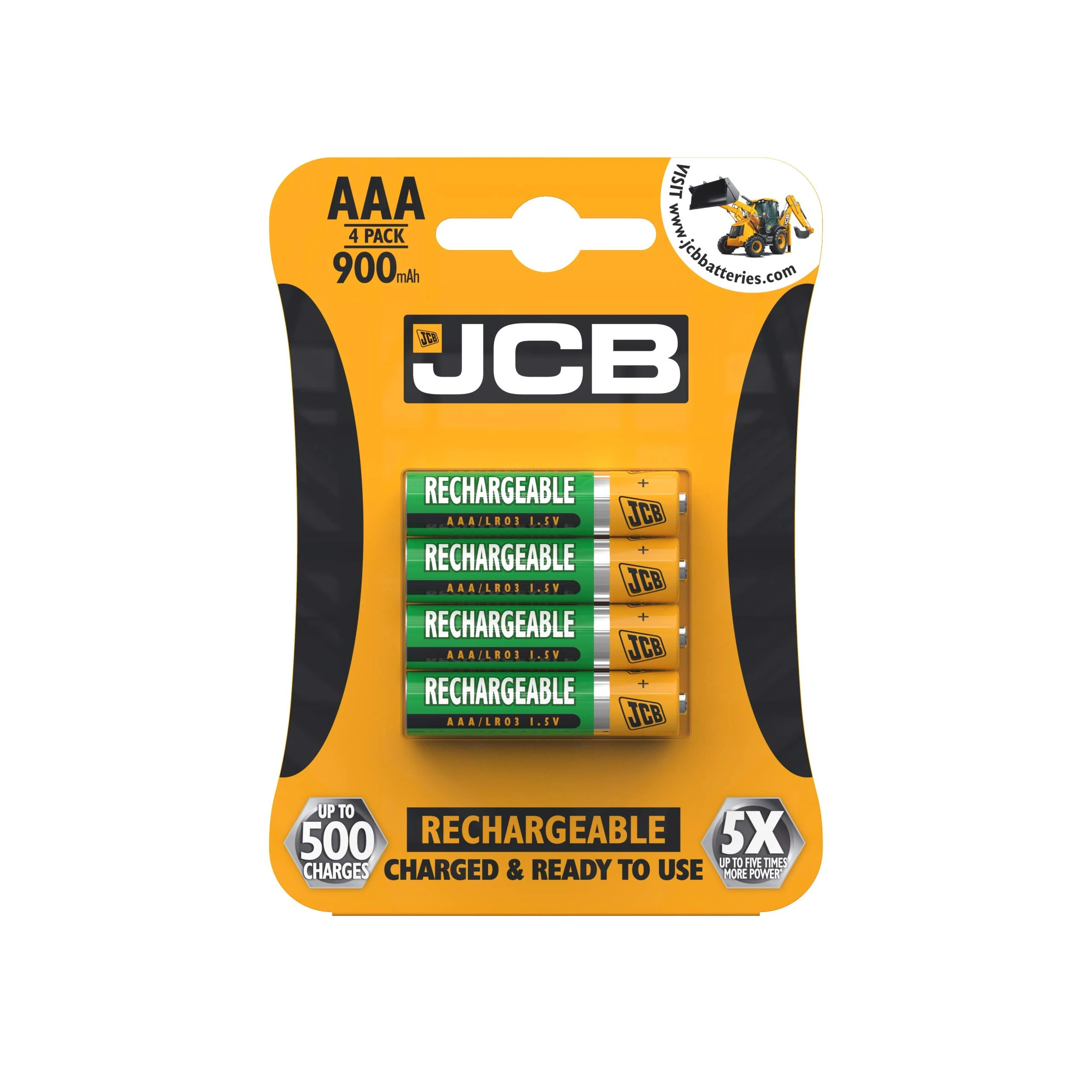 S5352 JCB AAA 900mAh Rechargeable Batteries - Pack of 4