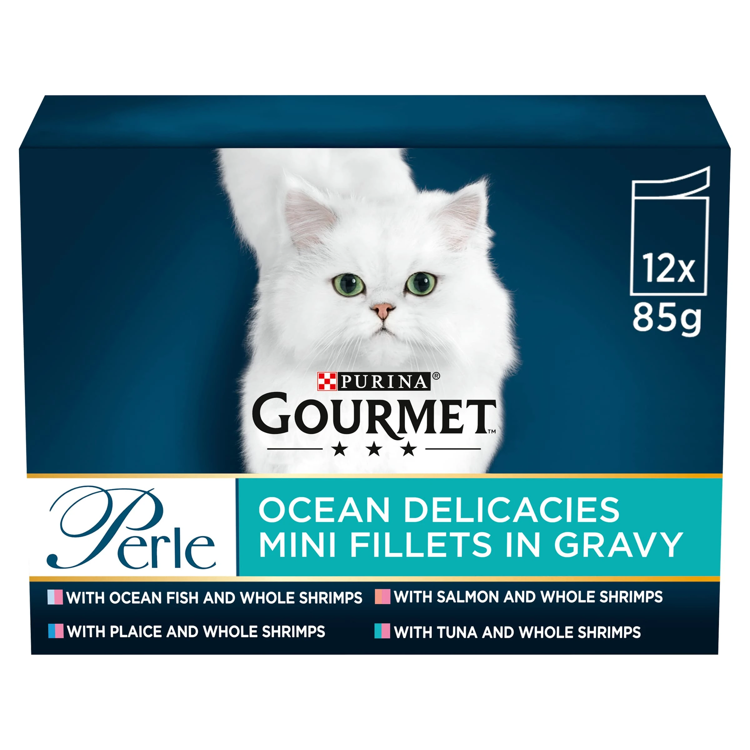 Gourmet Cat Food Perle Pouches Ocean Delicacies 12x85g (12 Pouches)