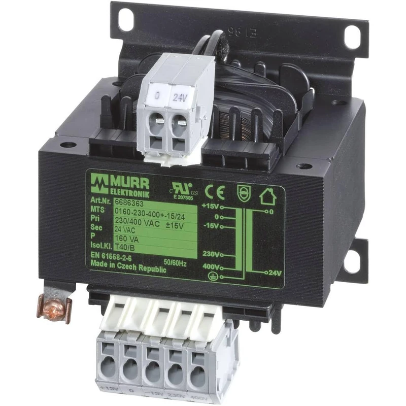 Murr Elektronik MST 0400-230-400/230, 400VA Transformer, 230/400Vac to 230 V/AC - Image 1