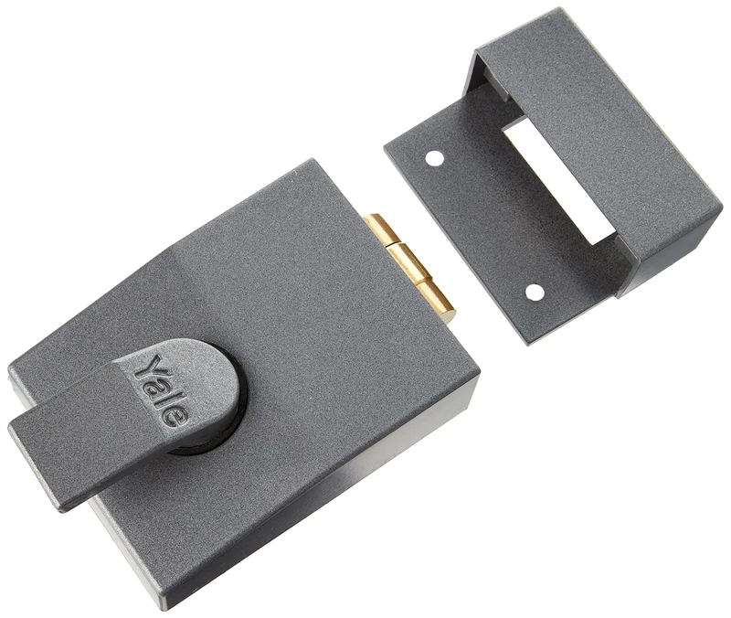 Yale B-81-DMG-PB-60 Standard Nightlatch, Standard Security, Dark Metallic Finish/Brass Cylinder, 60 mm Backset