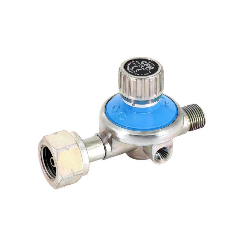 CFH Gas Pressure Regulator Propane Gas Cylinder DR 113 - Pressure Regulator Continuously Adjustable 1-4 Bar - Input G.5 and Output H.6 3/8 Inch According to EN 16129, Flow Rate 1.5-12 kg/h
