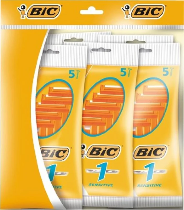 BIC Sensitive Men's Single Blade Disposable Shaver - 5 Packs of 5