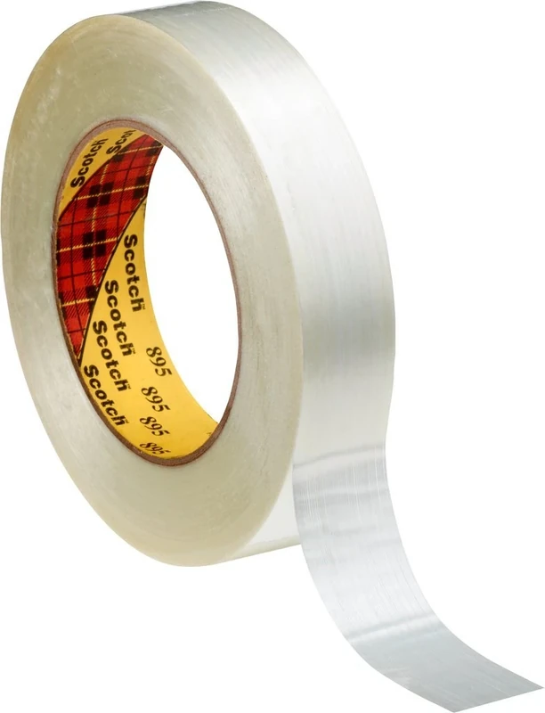 3M 895 Scotch Filament Tape, 50 mm x 50 m, 0.15 mm, Transparent, Pack of 18