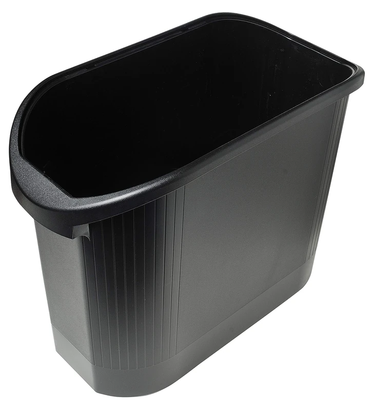 Exacompta - Ref 42714D - Topline Waste Paper Bin - 480 x 240 x 365mm in SIze, Large Size, Holds up to 26 Litres, Practical Handles for Ease of Carrying - Black