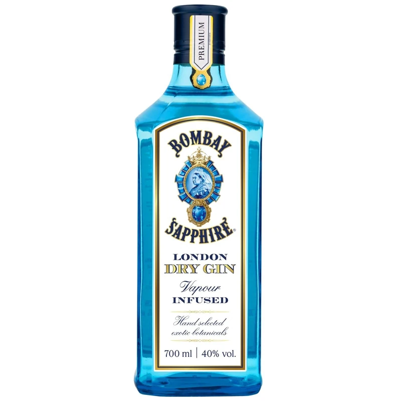 Bombay Sapphire London Dry Gin, 40% vol., 70 cl / 700 ml, 100% Vapour Infused Spirit with 10 Hand-Selected Botanicals
