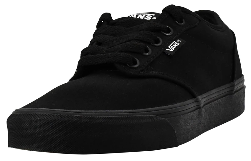 Vans Mens Size 8, Atwood Sneaker Triple Black Canvas Lace Up Shoes, Low Top Men's Trainers, Lightweight Old Skool Sneakers Skate Shoes (8 UK)