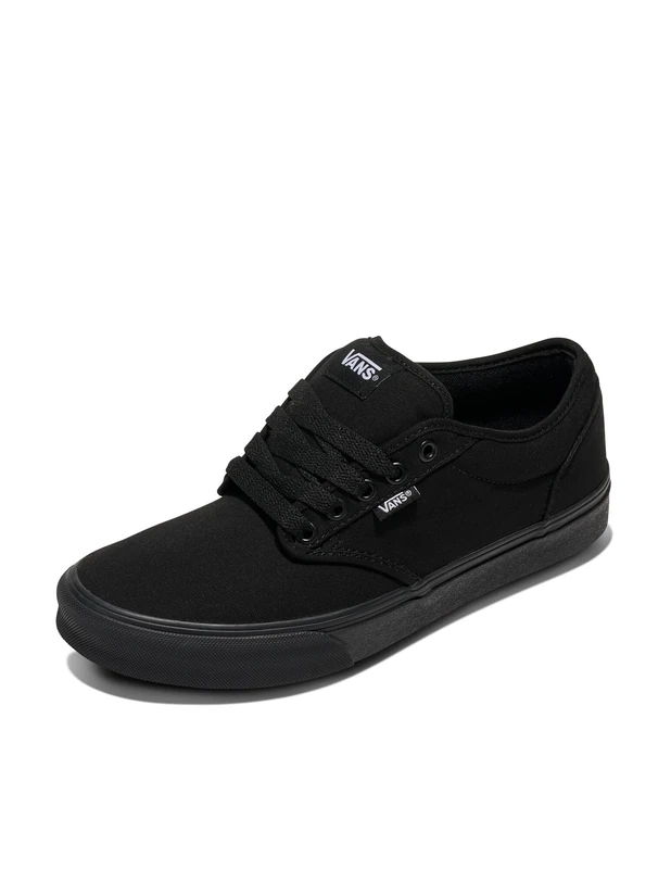 Vans Mens Size 8.5, Atwood Sneaker Triple Black Canvas Lace Up Shoes, Low Top Men's Trainers, Lightweight Old Skool Sneakers Skate Shoes (8.5 UK)