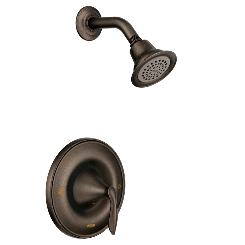 Moen T2132EPORB Eva Collection 1-Handle Posi-Temp Trim with Single Function Shower Head, Valve Required, Oil-Rubbed Bronze, .5