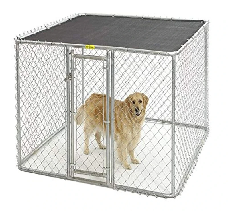 MidWest Homes for Pets Chain Link Portable Kennel - Includes a Sunscreen - Image 1