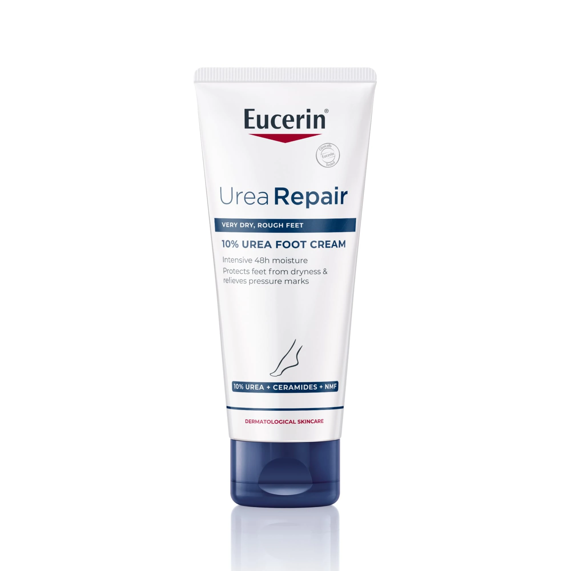 Eucerin UreaRepair Plus 10% Urea Foot Cream 100ml, Intensive Moisturising Foot Treatment for Dry, Cracked Feet and Heels, with Ceramide & Natural Moisturising Factors, Fast-Absorbing Moisturiser