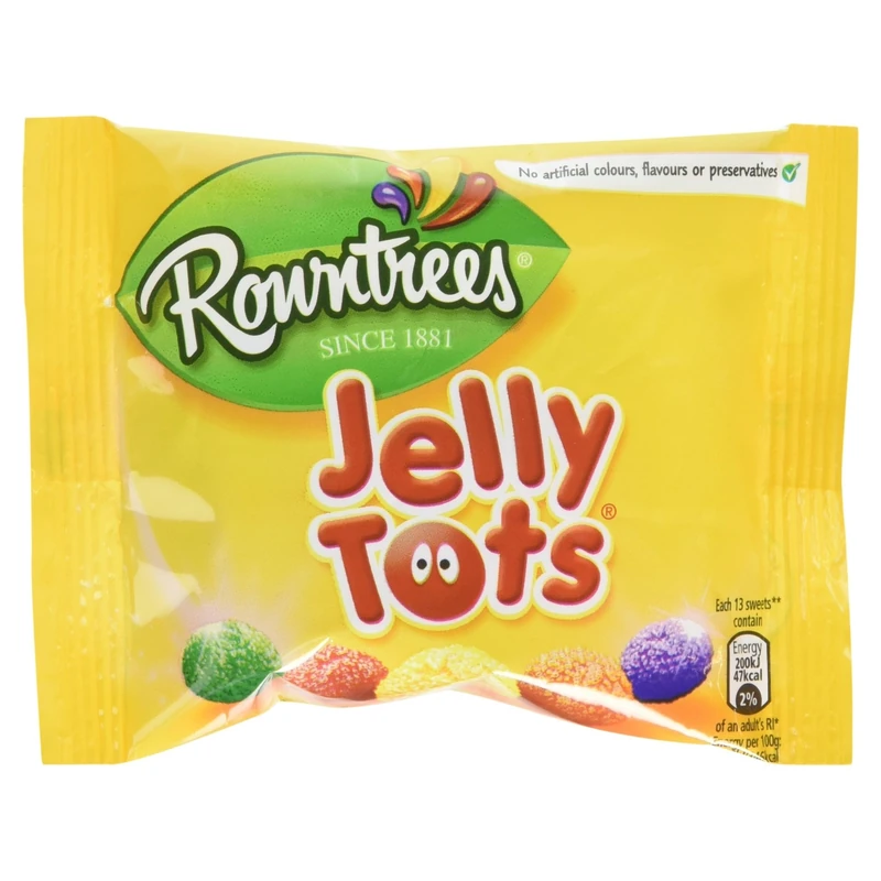 Nestlé Rowntrees Jelly Tots Sweets Bag, Vegan Friendly, 42 g X 36 pack
