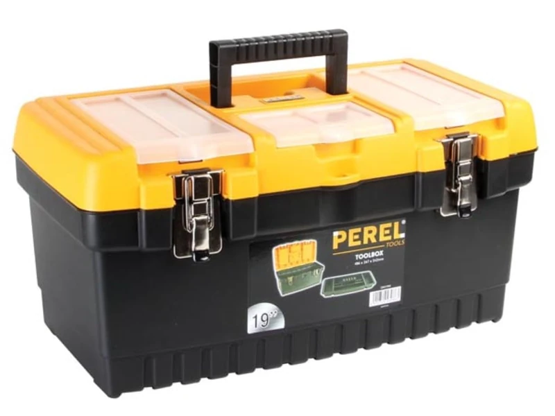 Perel OM19M 19-Inch Toolbox with Metal Latches