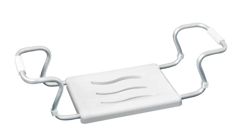 WENKO 17930100 Bathtub seat Secura - extendable, 150 kg Load-Bearing Capacity, Plastic, 55-65 x 18 x 26 cm, White