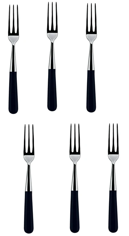 Alessi 40 Range Table Fork 4 Prongs, Set of 6 Pieces