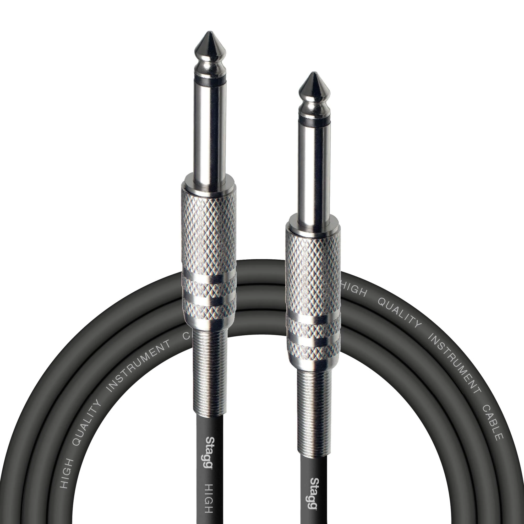 Stagg SGC3 3m, Phone to Phone Plug Instrument Cable, Black