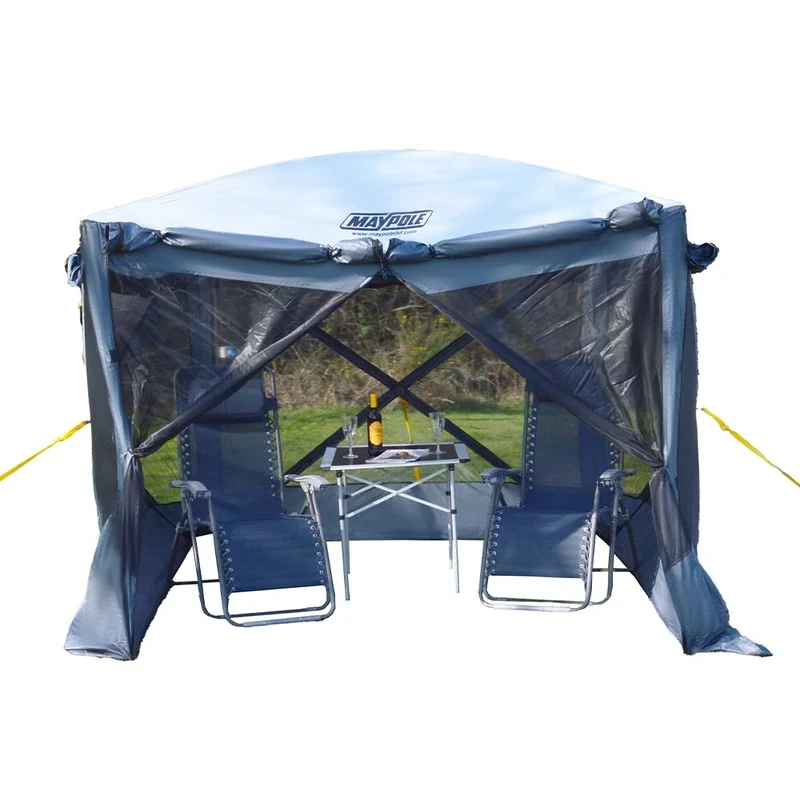 Maypole 4 Sided Pop-Up Screenhouse, Water Resistant Gazebo With Mesh Side Walls For Patios And Gardens