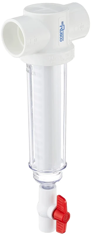 Rusco 1-1/2-250-F Polyester Screened Spin-Down Filter System, Resin Polyvinyl Chloride, White