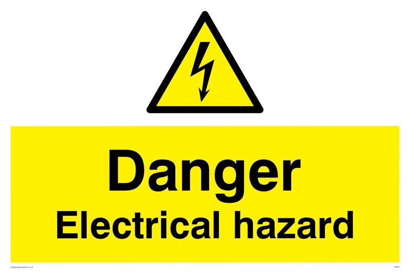 Viking Signs WE67-A2L-3M "Danger Electrical Hazard" Sign, 3 mm Rigid Plastic, 400 mm H x 600 mm W