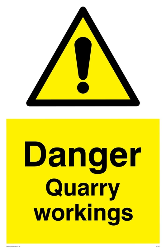 Viking Signs WC487-A2P-AC "Danger Quarry Workings" Sign, Aluminium Composite, 600 mm H x 400 mm W