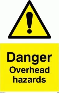 Viking Signs WC485-A2P-AC "Danger Overhead Hazard" Sign, Aluminium Composite, 600 mm H x 400 mm W