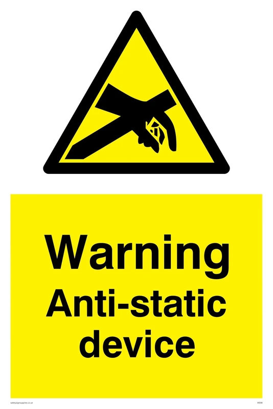 Viking Signs WE88-A2P-AC "Warning Anti-Static Device" Sign, Aluminium Composite, 600 mm H x 400 mm W