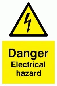 Viking Signs WE67-A1P-1M "Danger Electrical Hazard" Sign, 1 mm Semi-Rigid Plastic, 800 mm H x 600 mm W