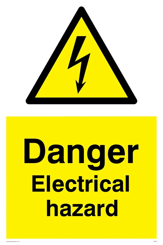 Viking Signs WE67-A2P-AC "Danger Electrical Hazard" Sign, Aluminium Composite, 600 mm H x 400 mm W