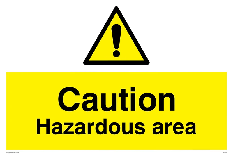 Viking Signs WC492-A2L-AC "Caution Hazardous Area" Sign, Aluminium Composite, 400 mm H x 600 mm W