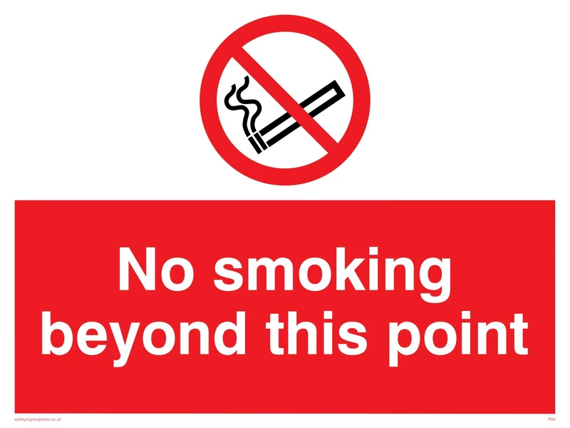 Viking Signs PS4-A1L-3D "No Smoking Beyond This Point" Sign, PVC, 3 mm Double Sided Rigid, 600 mm H x 800 mm W