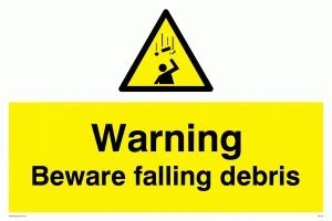 Viking Signs WC479-A2L-AC "Warning Beware Falling Debris" Sign, Aluminium Composite, 400 mm H x 600 mm W