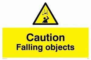Viking Signs WC486-A1L-3M "Caution Falling Objects" Sign, 3 mm Rigid Plastic, 600 mm H x 800 mm W