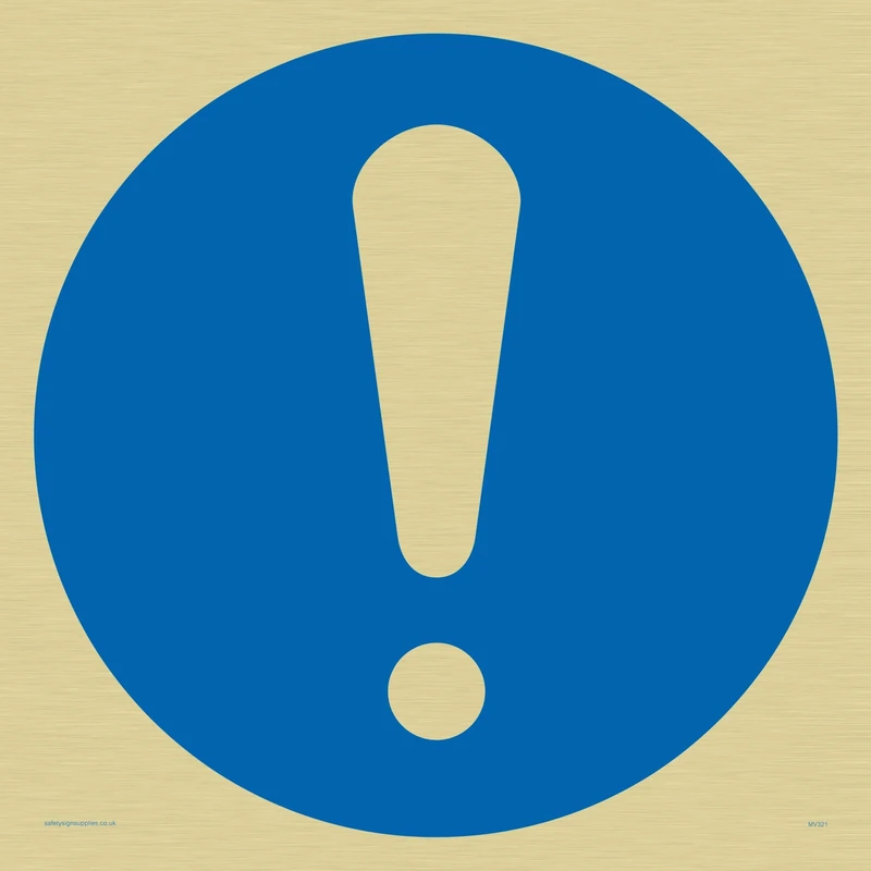 Viking Signs MV321-S40-G Exclamation Symbol Sign, Rigid Gold Plastic, 400 mm H x 400 mm W