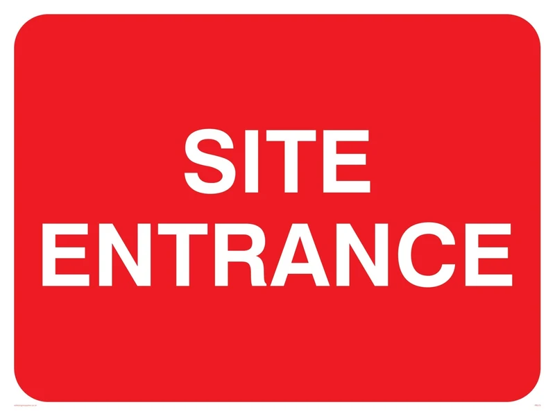 Viking Signs PR570-A1L-AC "Site Entrance" Sign, Aluminium Composite, 600 mm H x 800 mm W