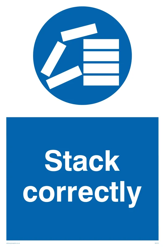 Viking Signs MV310-A2P-AC "Stack Correctly" Sign, Aluminium Composite, 600 mm H x 400 mm W