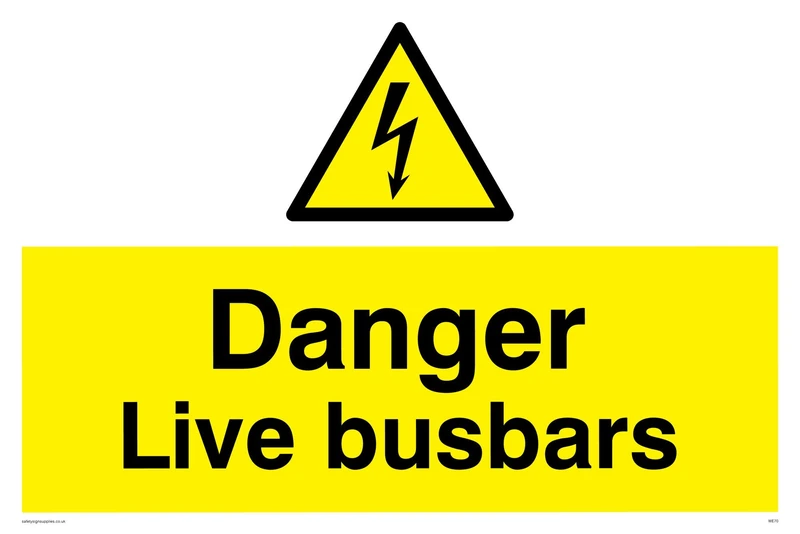 Viking Signs WE70-A2L-AC "Danger Live Busbars" Sign, Aluminium Composite, 400 mm H x 600 mm W