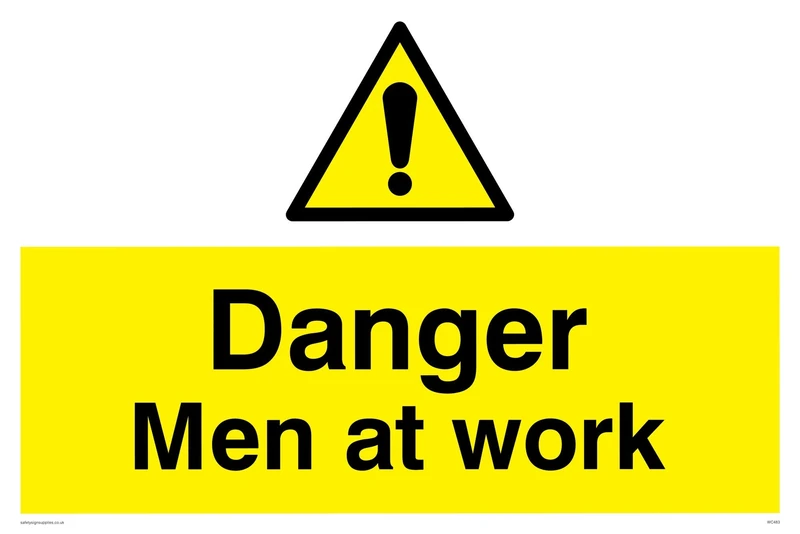 Viking Signs WC483-A2L-AC "Danger Men at Work" Sign, Aluminium Composite, 400 mm H x 600 mm W