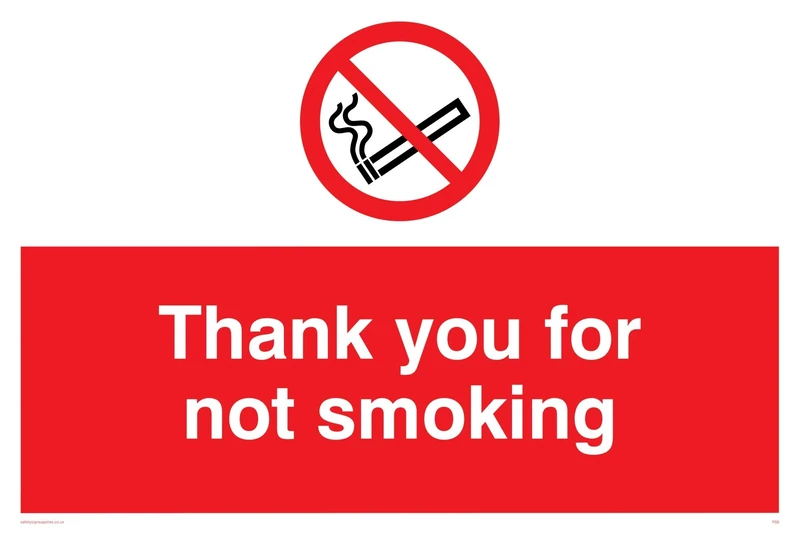 Viking Signs PS6-A2L-AC "Thank You For Not Smoking" Sign, Aluminium Composite, 400 mm H x 600 mm W