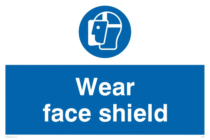 Viking Signs MP288-A2L-3M "Wear Face Shield" Sign, 3 mm Rigid Plastic, 400 mm H x 600 mm W