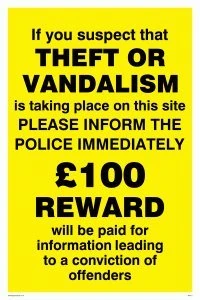 Viking Signs WC511-A2P-AC Theft Vandalism Inform Police Sign, Aluminium Composite, 600 mm H x 400 mm W