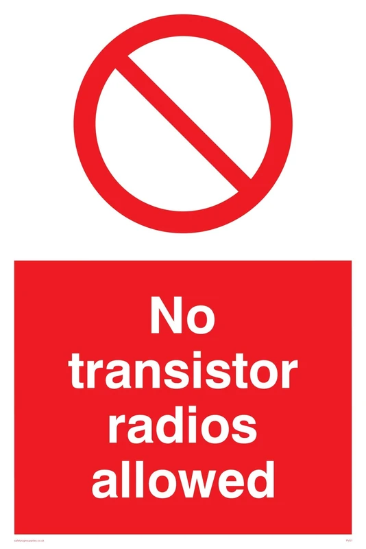 Viking Signs PV51-A2P-AC "No Transistor Radios Allowed" Sign, Aluminium Composite, 600 mm H x 400 mm W