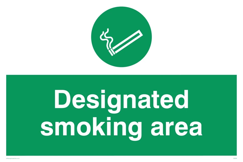 Viking Signs SS399-A2L-AC "Designated Smoking Area" Sign, Aluminium Composite, 400 mm H x 600 mm W