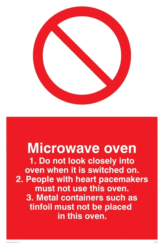 Viking Signs PM187-A2P-3M "Microwave Oven" Rules Sign, 3 mm Rigid Plastic, 600 mm H x 400 mm W - Image 1