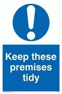 Viking Signs MV309-A2P-AC "Keep These Premises Tidy" Sign, Aluminium Composite, 600 mm H x 400 mm W