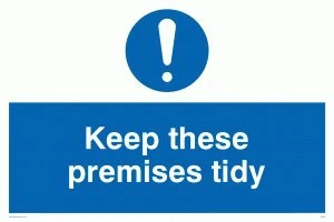 Viking Signs MV309-A2L-AC "Keep These Premises Tidy" Sign, Aluminium Composite, 400 mm H x 600 mm W