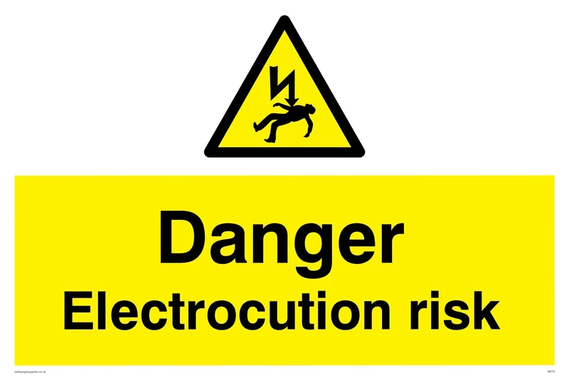 Viking Signs WE79-A2L-AC "Danger Electrocution Risk" Sign, Aluminium Composite, 400 mm H x 600 mm W
