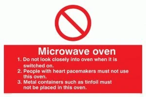 Viking Signs PM187-A2L-AC "Microwave Oven" Rules Sign, Aluminium Composite, 400 mm H x 600 mm W