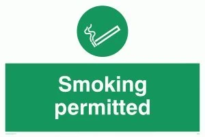 Viking Signs SS400-A2L-3D "Smoking Permitted" Sign, 3 mm Double Sided Rigid PVC, 400 mm H x 600 mm W