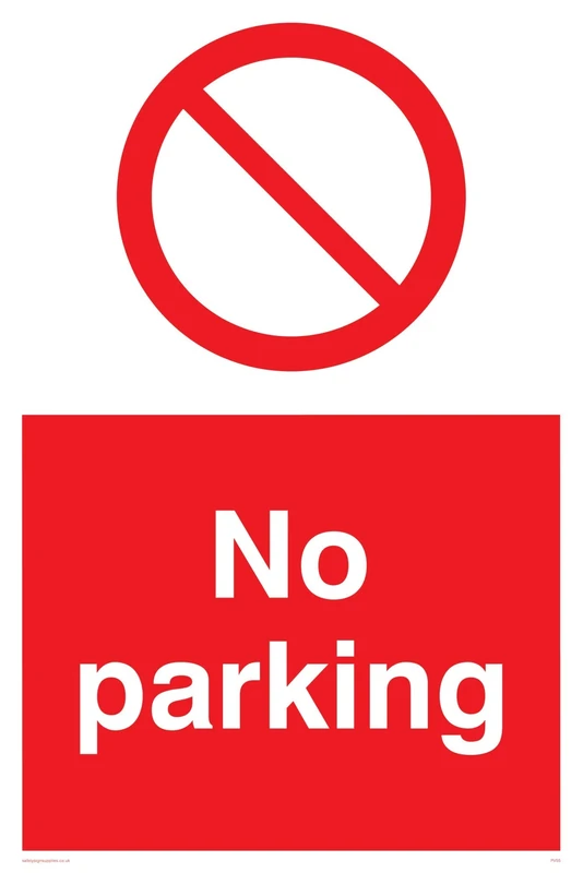 Viking Signs PV55-A2P-3M "No Parking" Sign, 3 mm Rigid Plastic, 600 mm H x 400 mm W