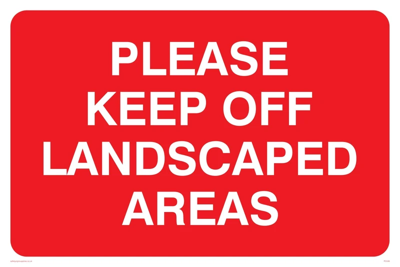 Viking Signs PC538-A2L-3M "Please Keep Off Landscaped Areas" Sign, 3 mm Rigid Plastic, 400 mm H x 600 mm W